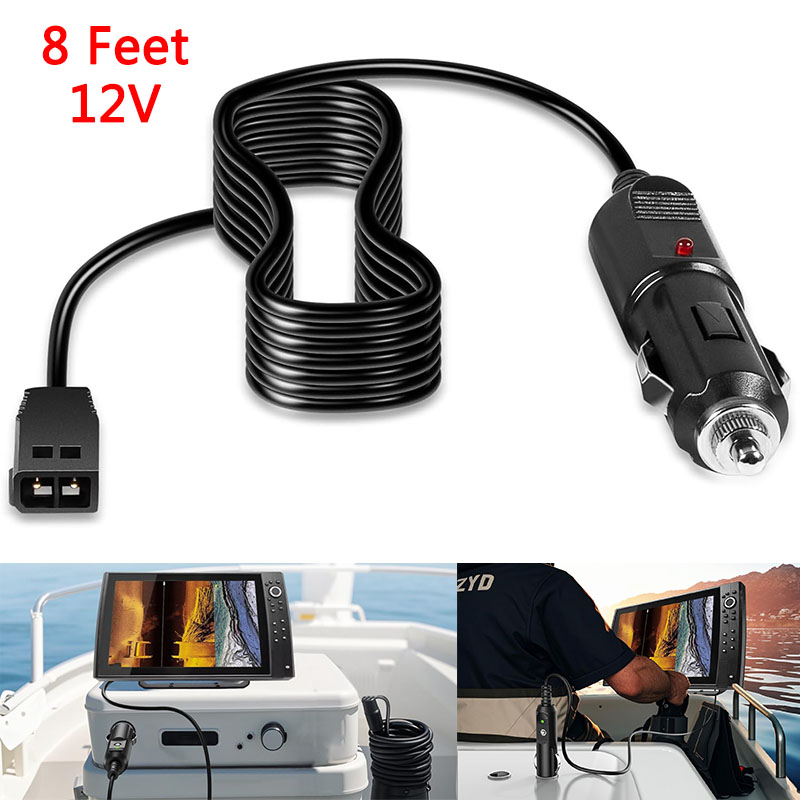 Fish Finder Charger - 12V電源コード 720105-1。魚群探知機充電器用。Humminbird Helix 5/7/8/9/10/12/15、およびすべてのICE Helix、すべてのICE Flasherに対応。