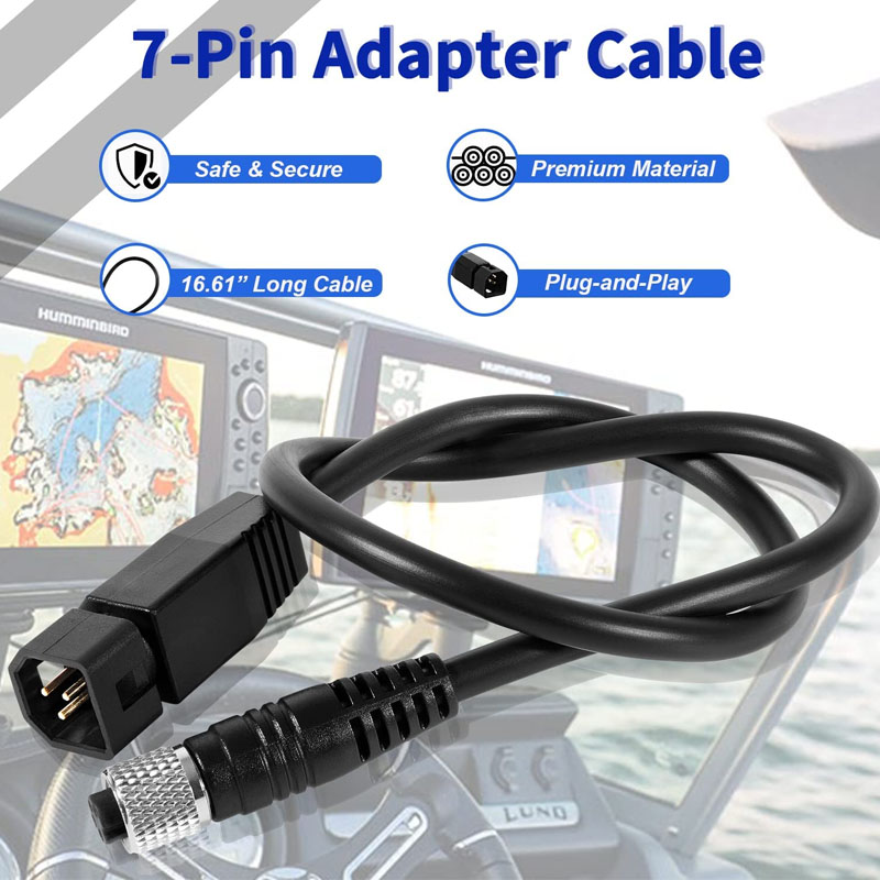 Fish Finder Transducer - ユニバーサルソナートランスデューサーアダプターケーブル、ブラック、ハミンバードフィッシュファインダーおよびミンコタUS2ファインダー用、1852068 & MKR-US2-8、7ピン