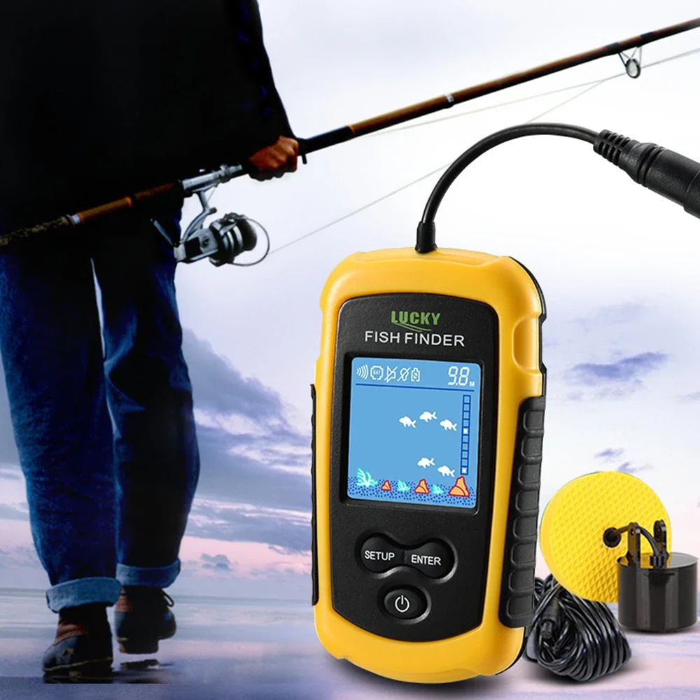 ラッキー液晶カラースクリーンポータブル有線魚群探知機 100 - Fish Finder Portable のレビューと価格