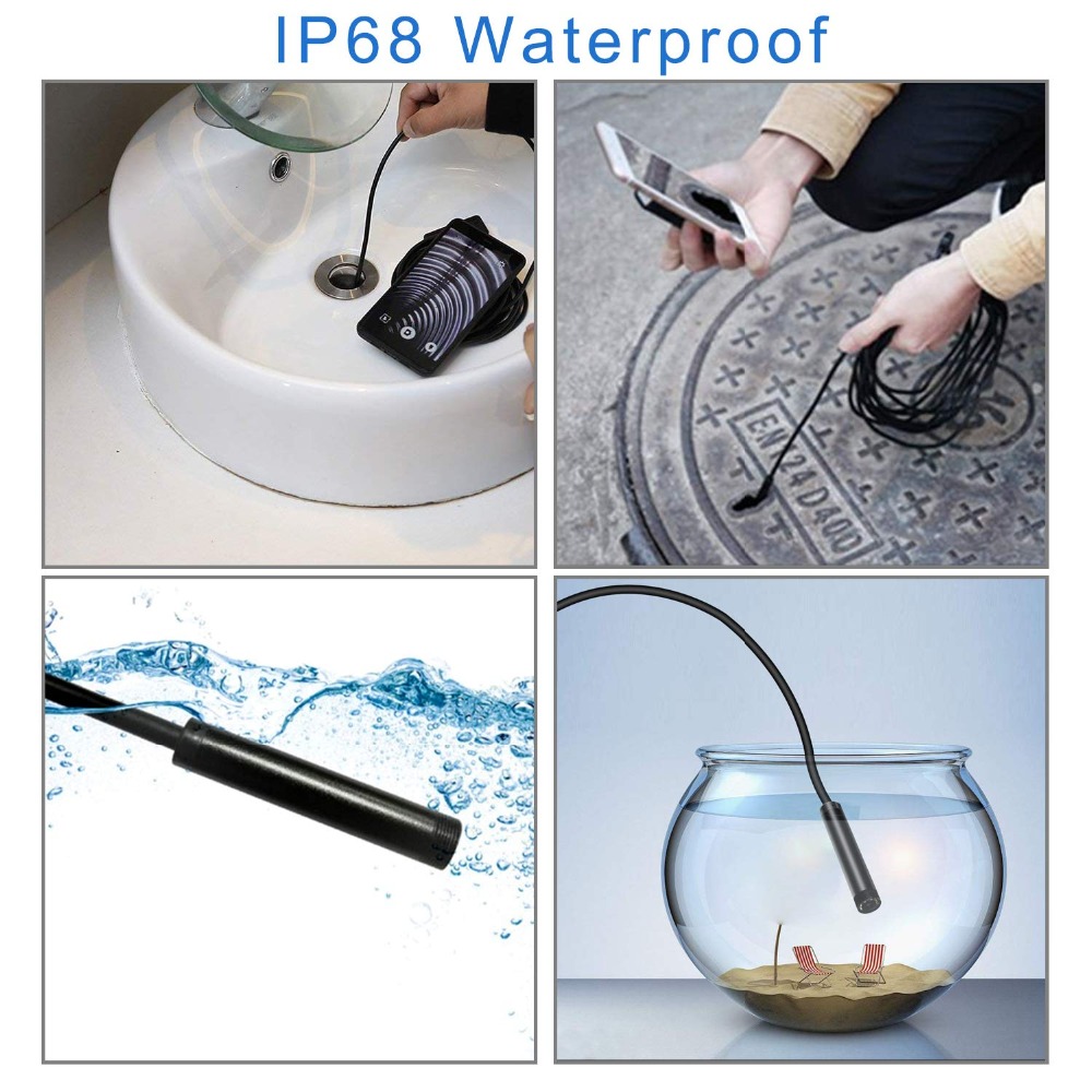 防水ミニカメラ付き内視鏡720p,魚群探知機,水中パイプ検査 - Fish Finder Cable のレビューと価格