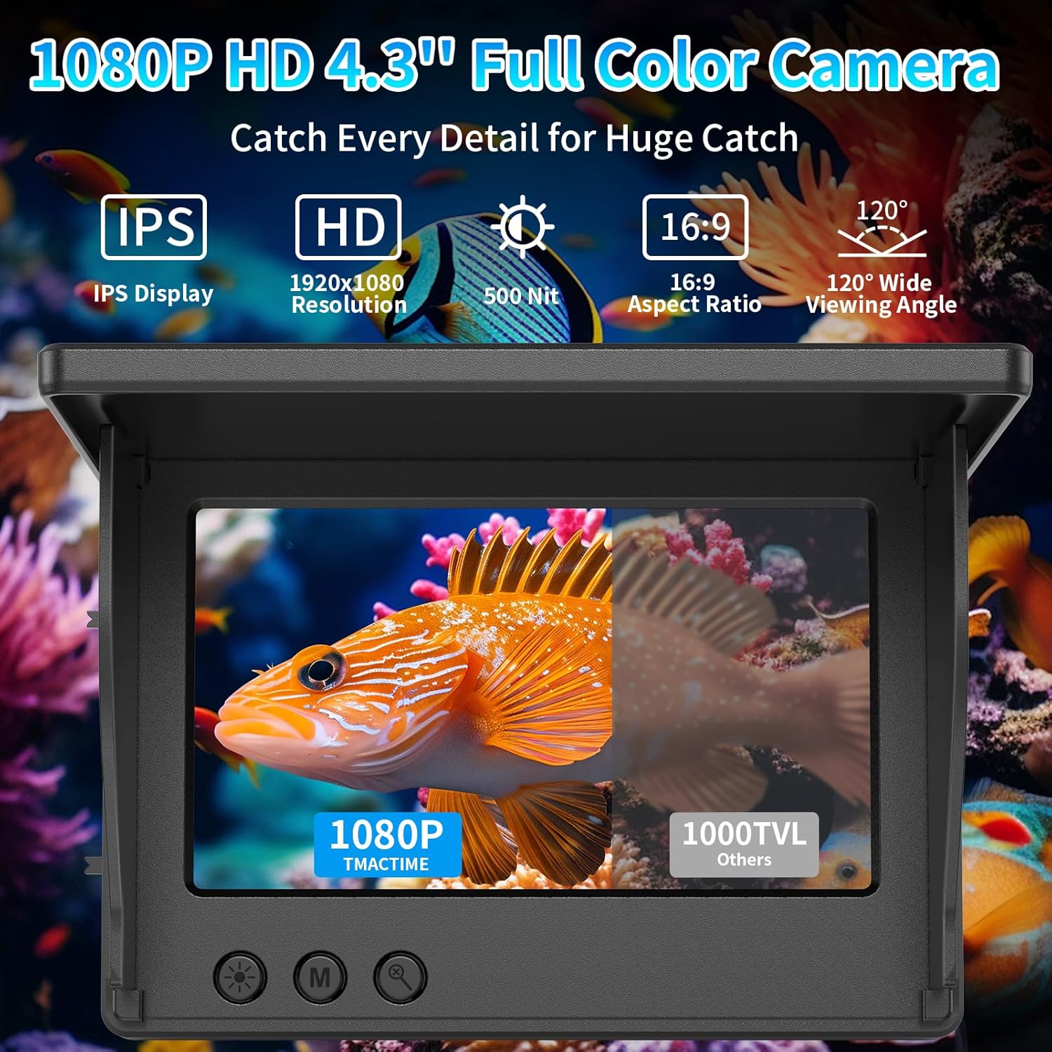 水中釣りカメラ 4.3インチLCDディスプレイ 1080P  - Fish Finder Cable のレビューと価格